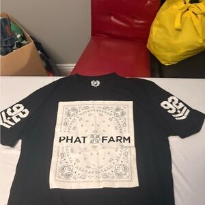 Phat Farm Black and White Bandana Graphic Tee